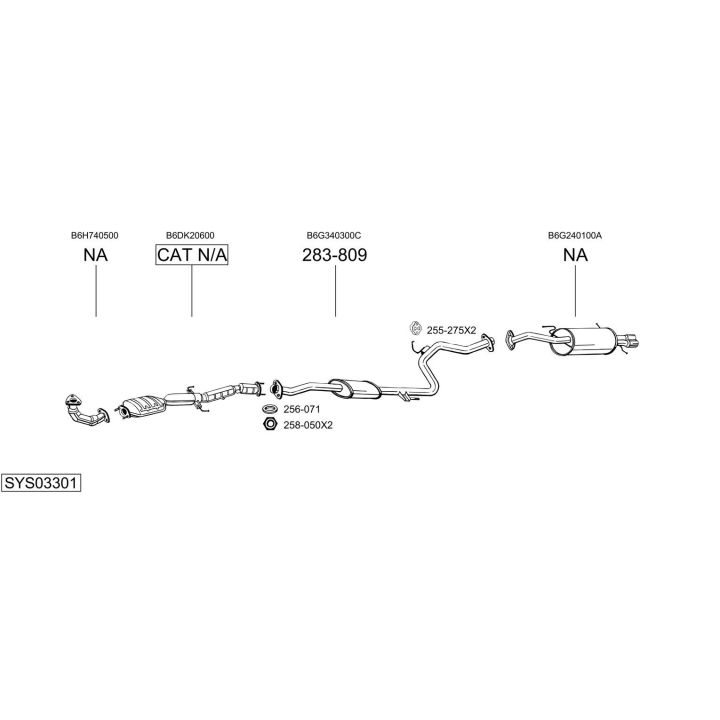 Išmetimo sistema BOSAL SYS03301