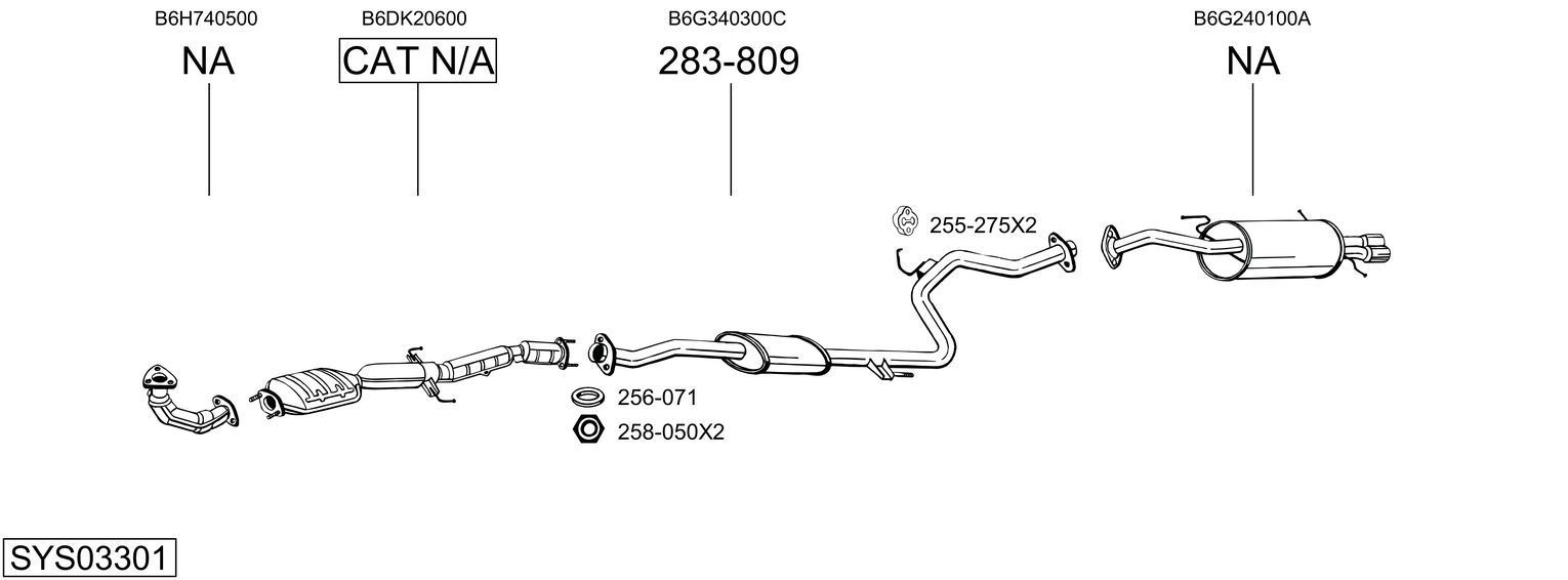 Išmetimo sistema BOSAL SYS03301