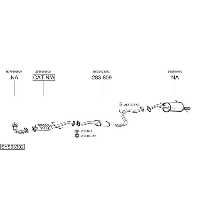 Išmetimo sistema BOSAL SYS03302