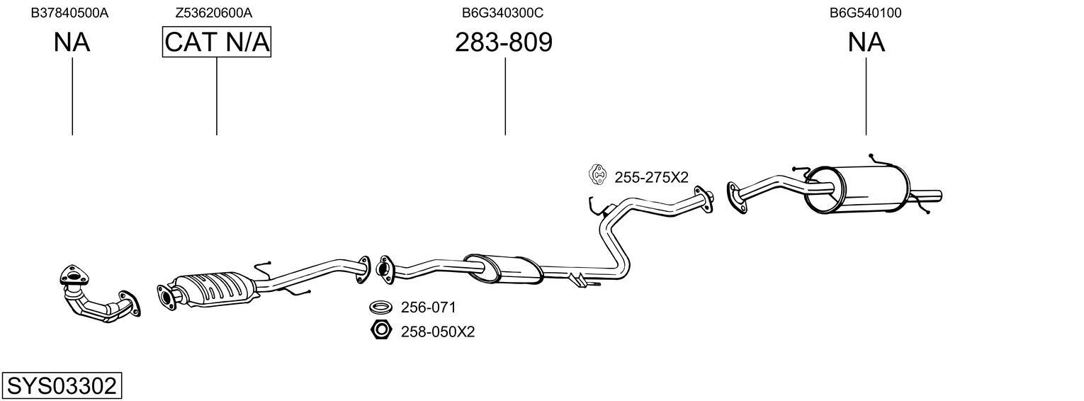 Išmetimo sistema BOSAL SYS03302