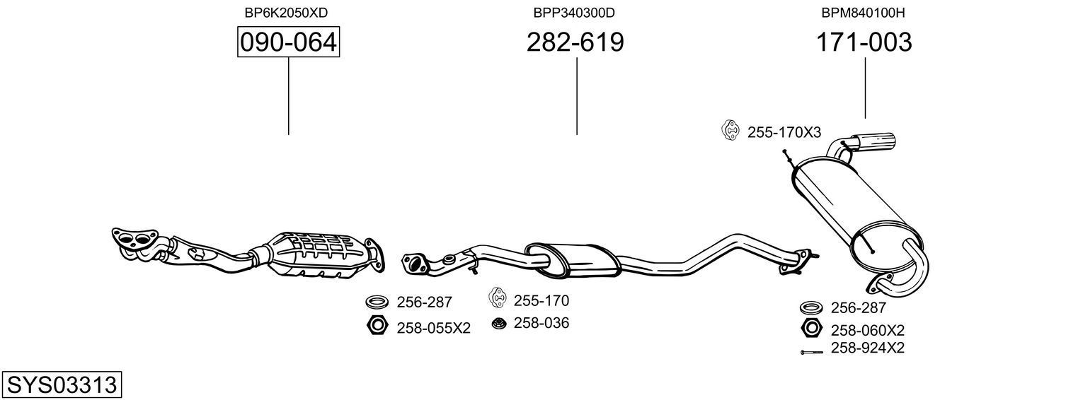 Išmetimo sistema BOSAL SYS03313