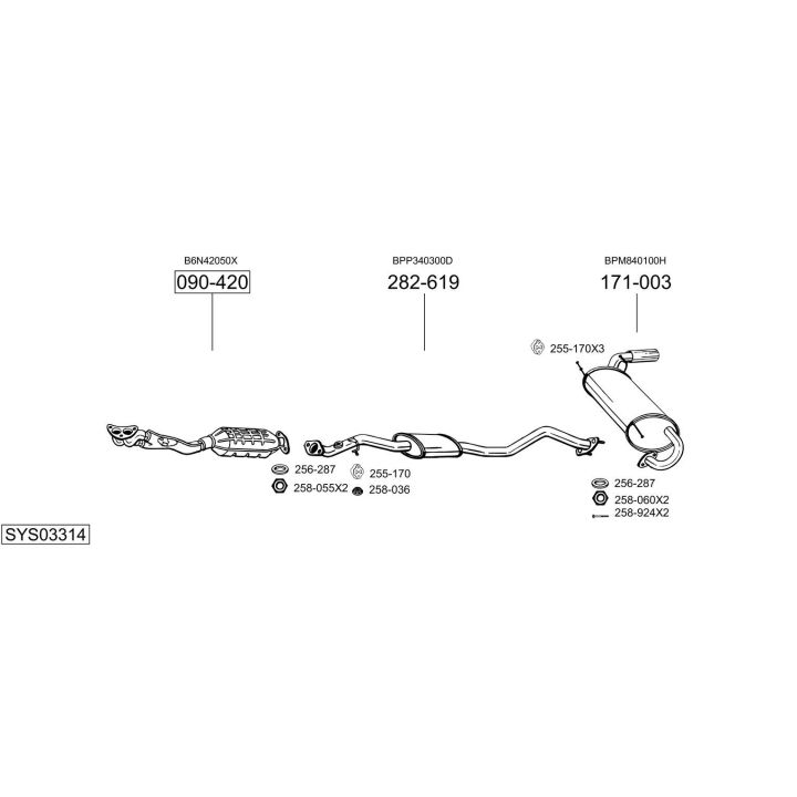 Išmetimo sistema BOSAL SYS03314