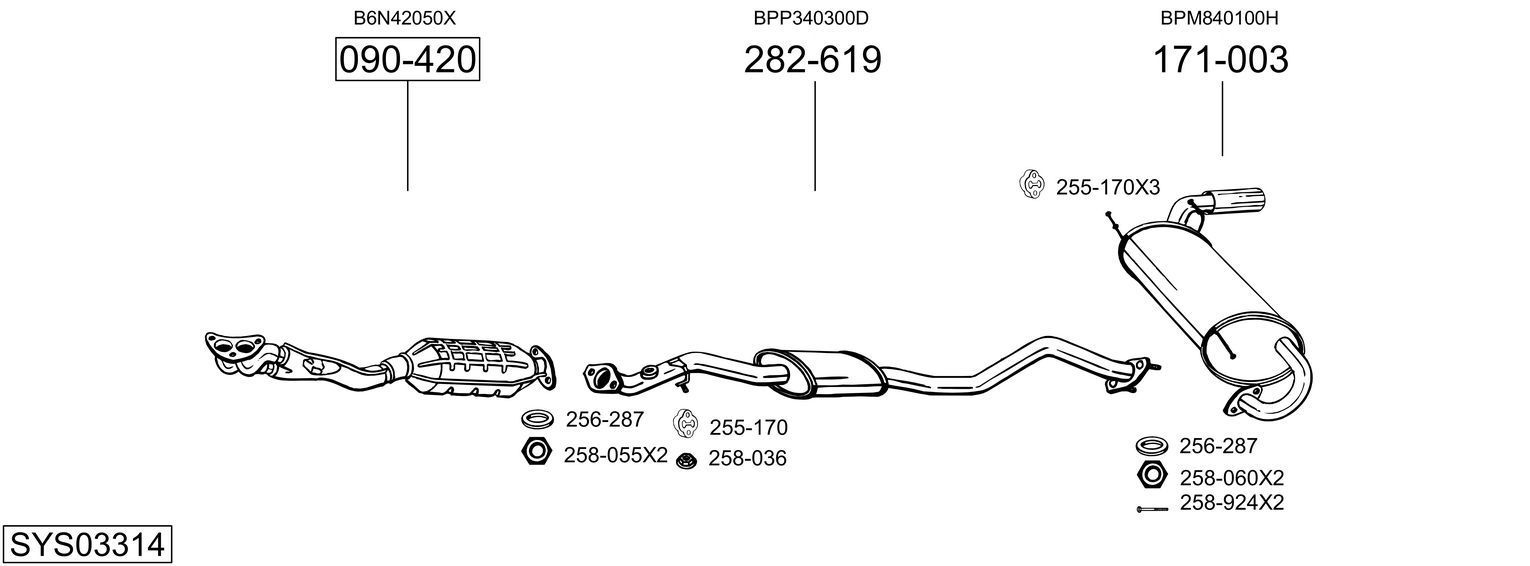 Išmetimo sistema BOSAL SYS03314
