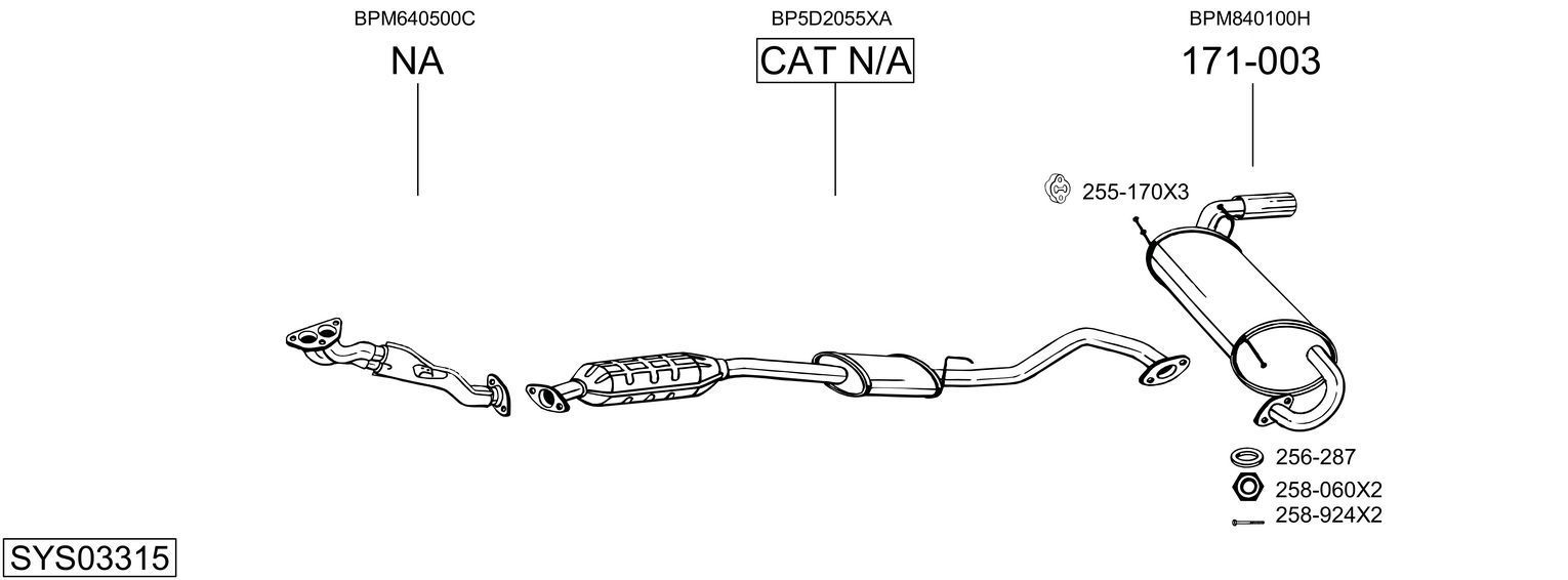 Išmetimo sistema BOSAL SYS03315
