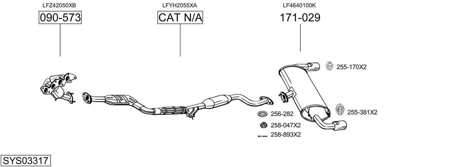 Išmetimo sistema BOSAL SYS03317