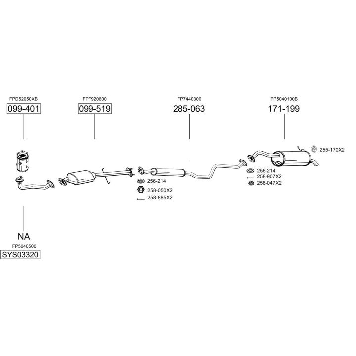 Išmetimo sistema BOSAL SYS03320