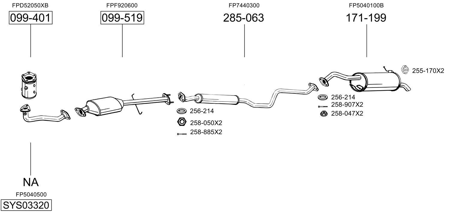 Išmetimo sistema BOSAL SYS03320