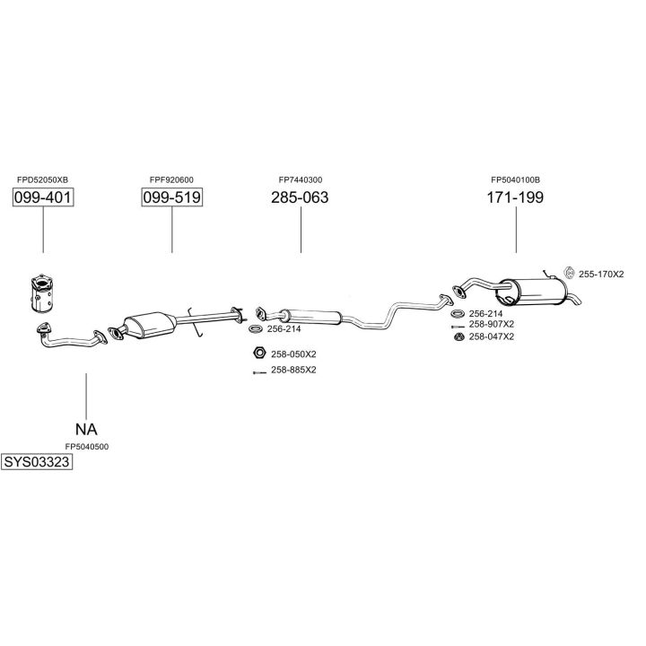 Išmetimo sistema BOSAL SYS03323