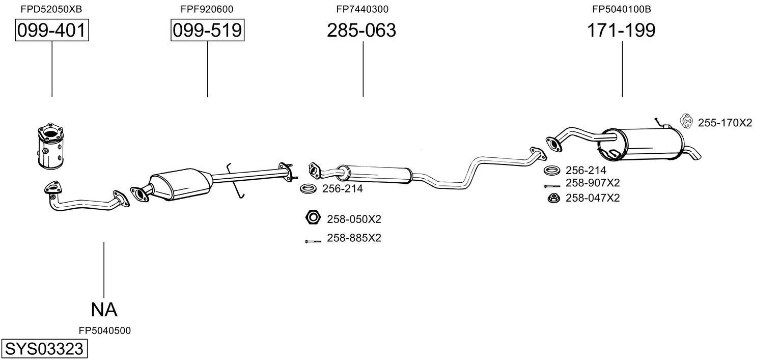 Išmetimo sistema BOSAL SYS03323