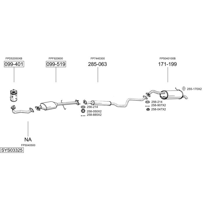 Išmetimo sistema BOSAL SYS03325