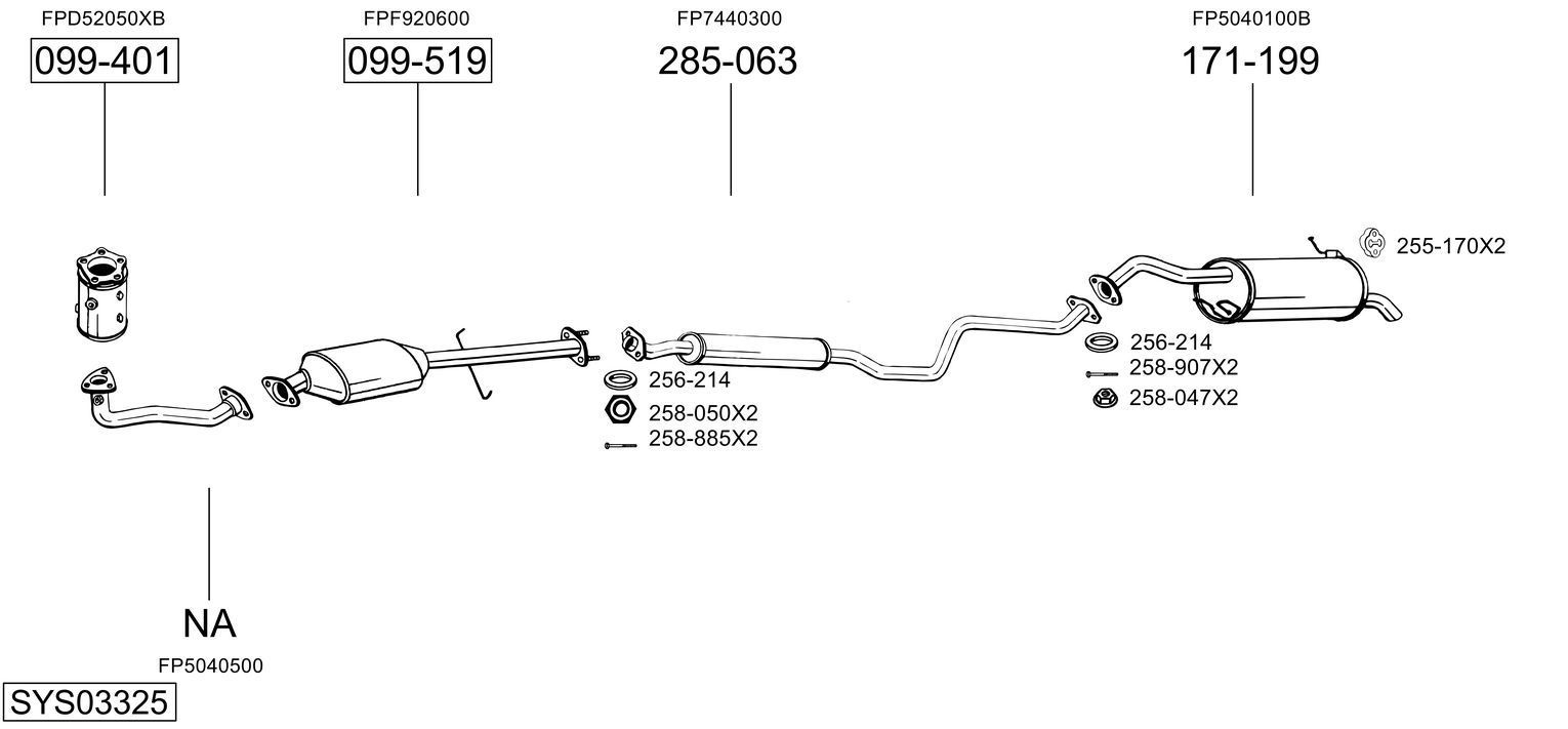Išmetimo sistema BOSAL SYS03325