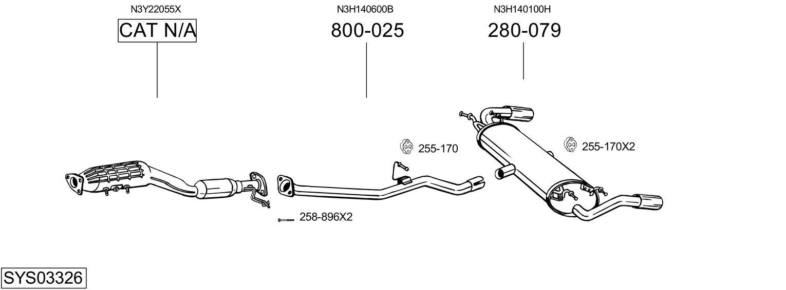 Išmetimo sistema BOSAL SYS03326