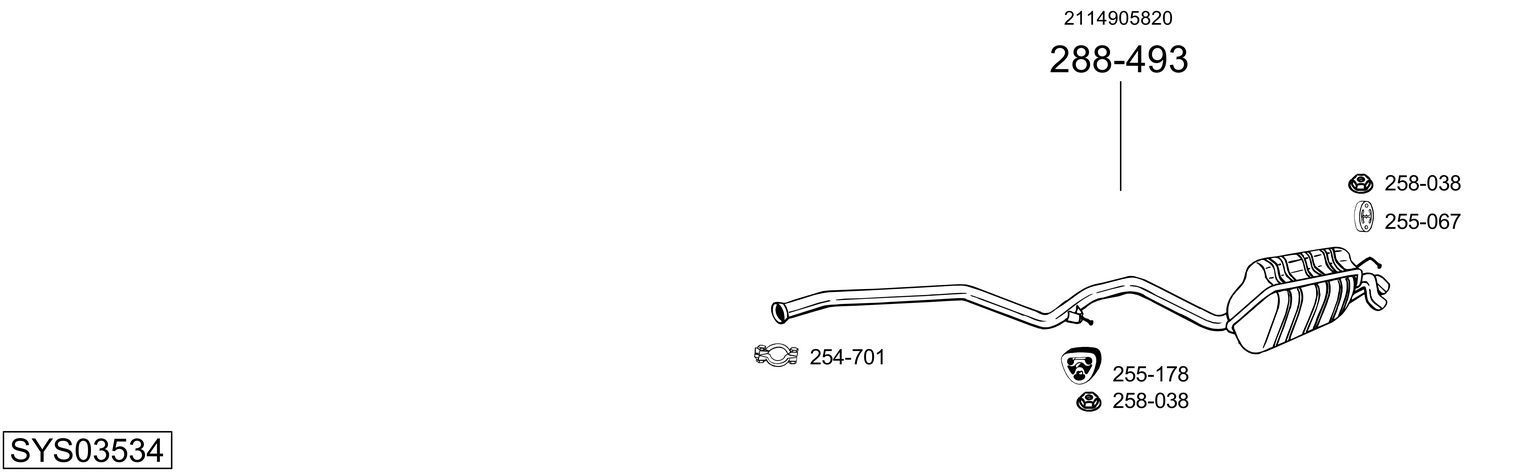 Išmetimo sistema BOSAL SYS03534