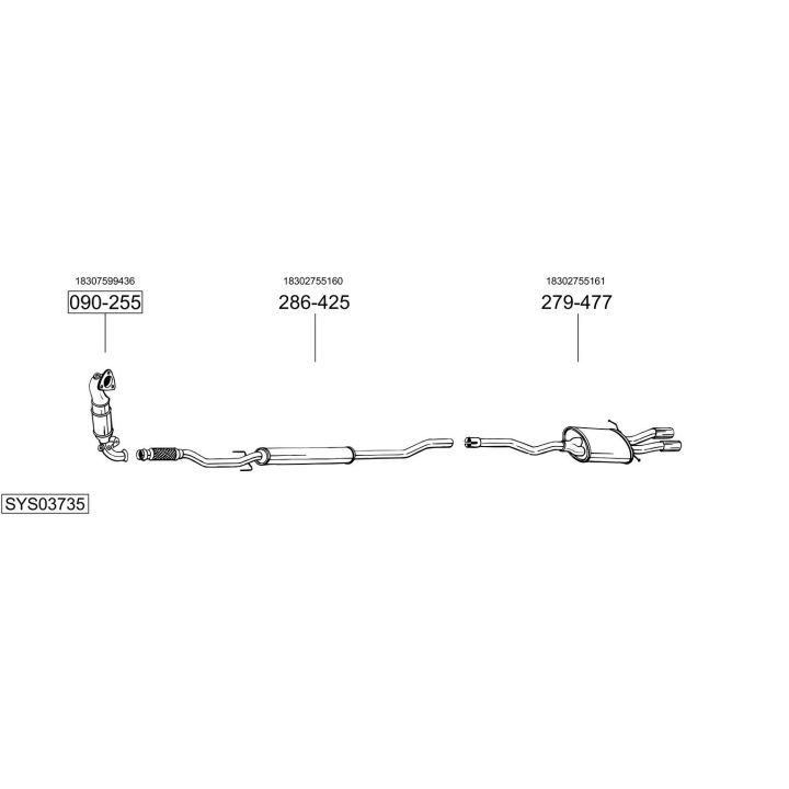 Išmetimo sistema BOSAL SYS03735