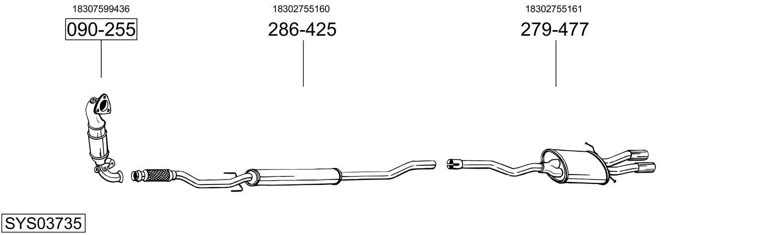 Išmetimo sistema BOSAL SYS03735