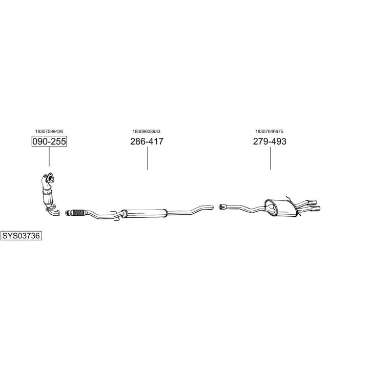 Išmetimo sistema BOSAL SYS03736