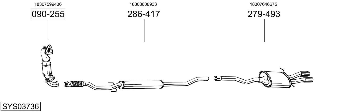 Išmetimo sistema BOSAL SYS03736
