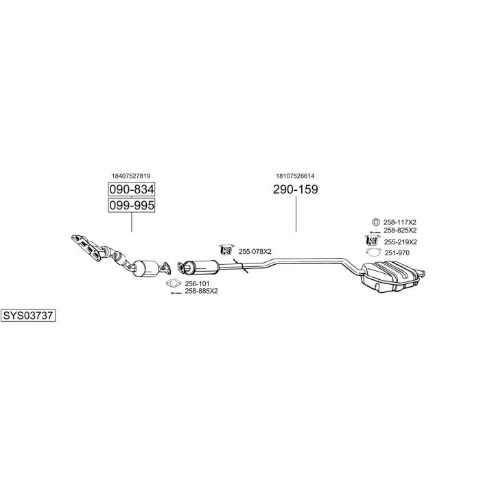 Išmetimo sistema BOSAL SYS03737