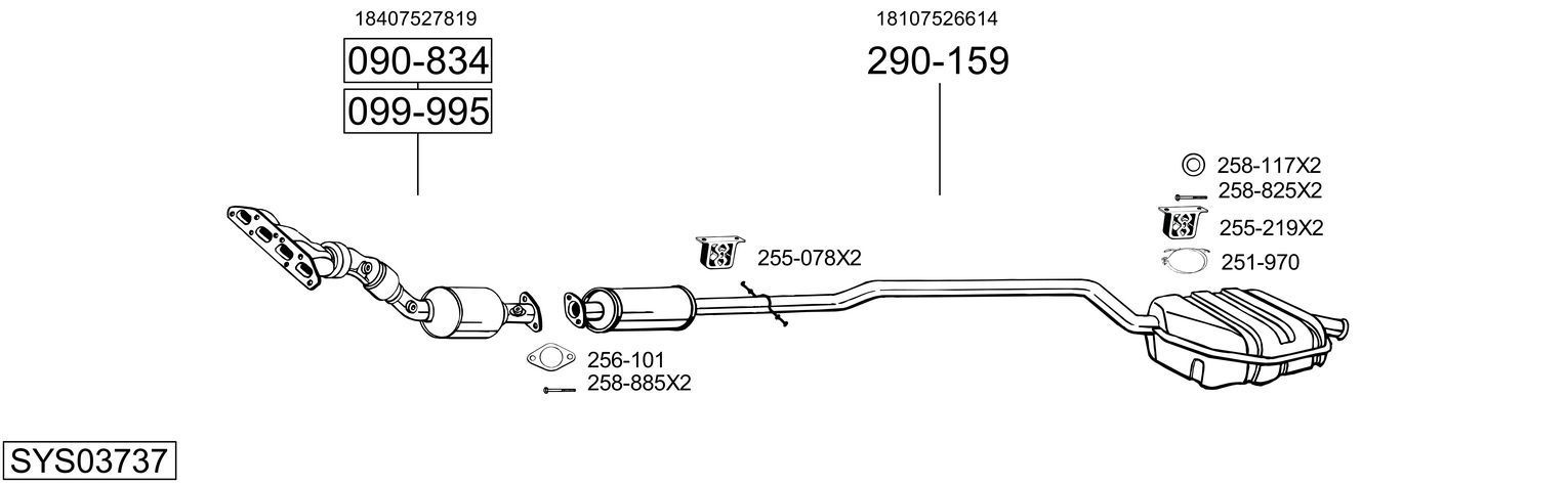 Išmetimo sistema BOSAL SYS03737
