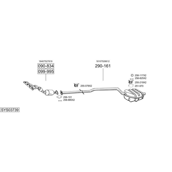 Išmetimo sistema BOSAL SYS03739