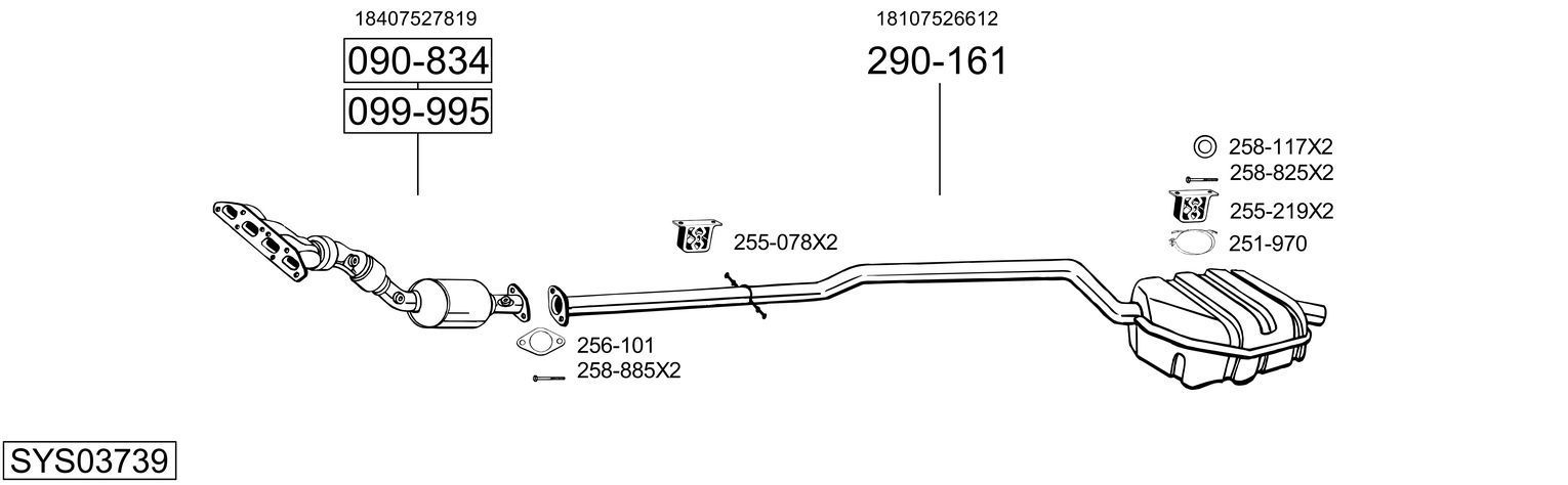 Išmetimo sistema BOSAL SYS03739