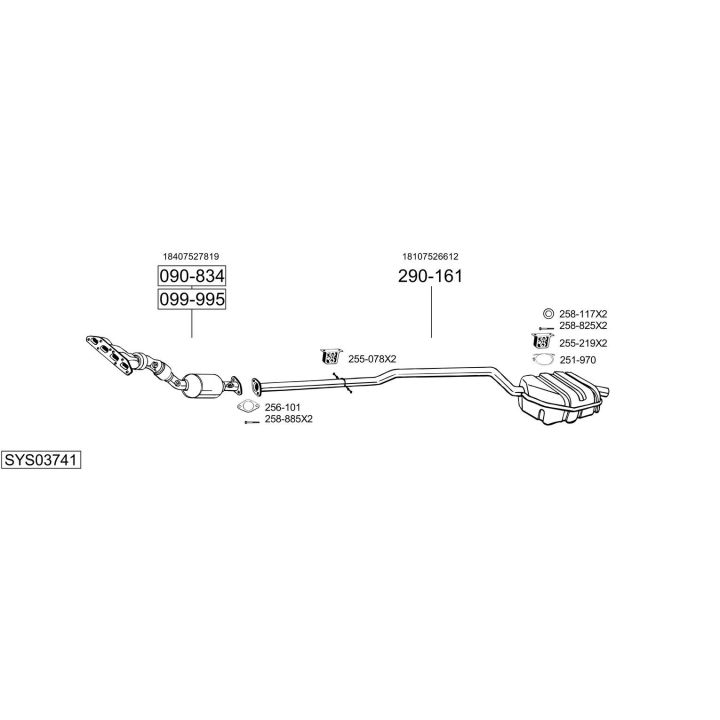 Išmetimo sistema BOSAL SYS03741