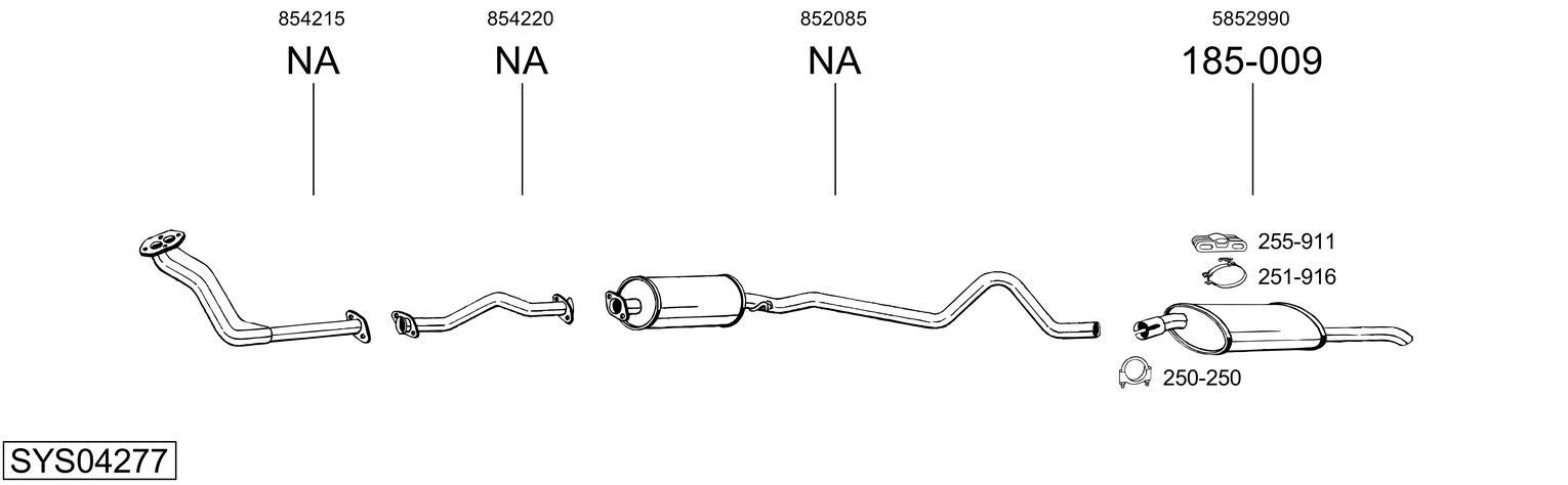 Išmetimo sistema BOSAL SYS04277