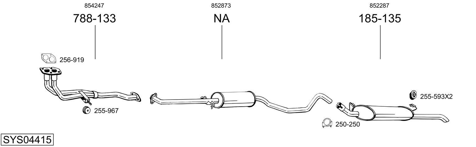 Išmetimo sistema BOSAL SYS04415