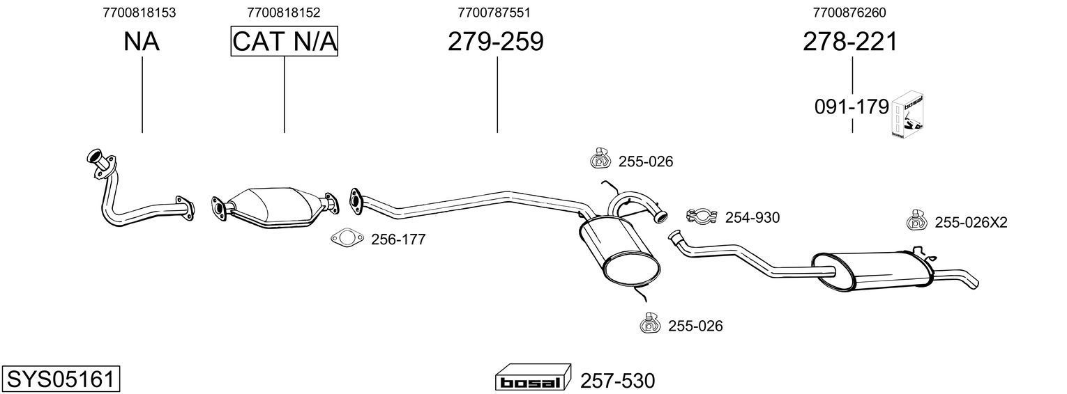 Išmetimo sistema BOSAL SYS05161