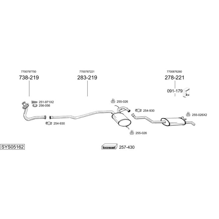Išmetimo sistema BOSAL SYS05162