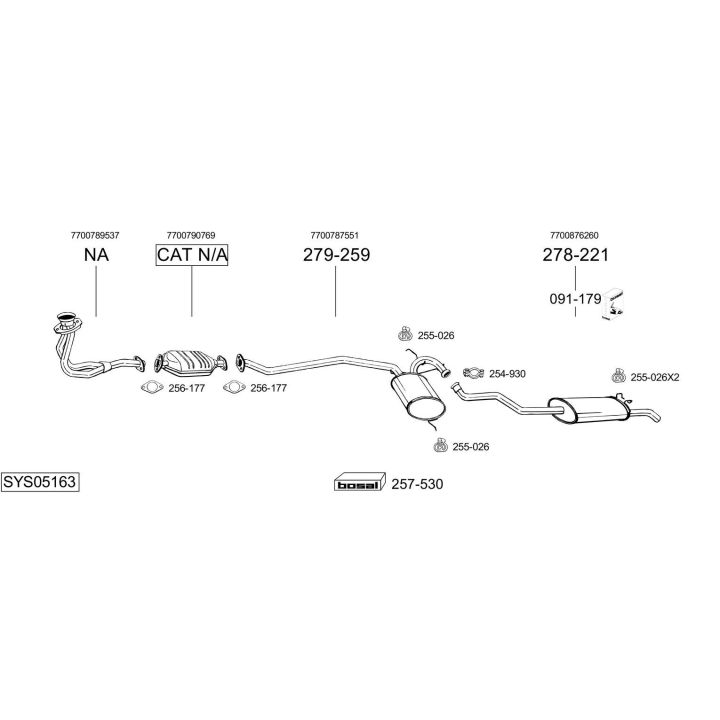 Išmetimo sistema BOSAL SYS05163