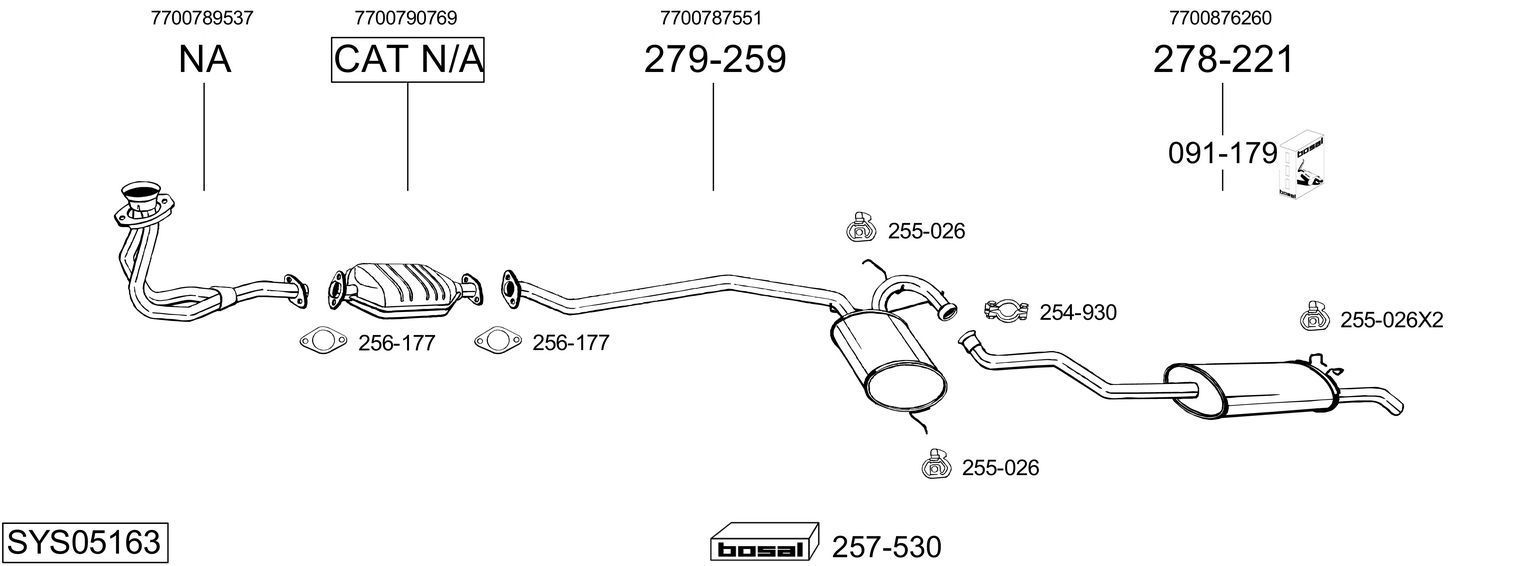 Išmetimo sistema BOSAL SYS05163