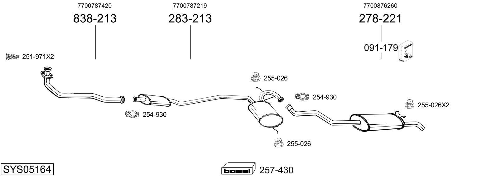 Išmetimo sistema BOSAL SYS05164