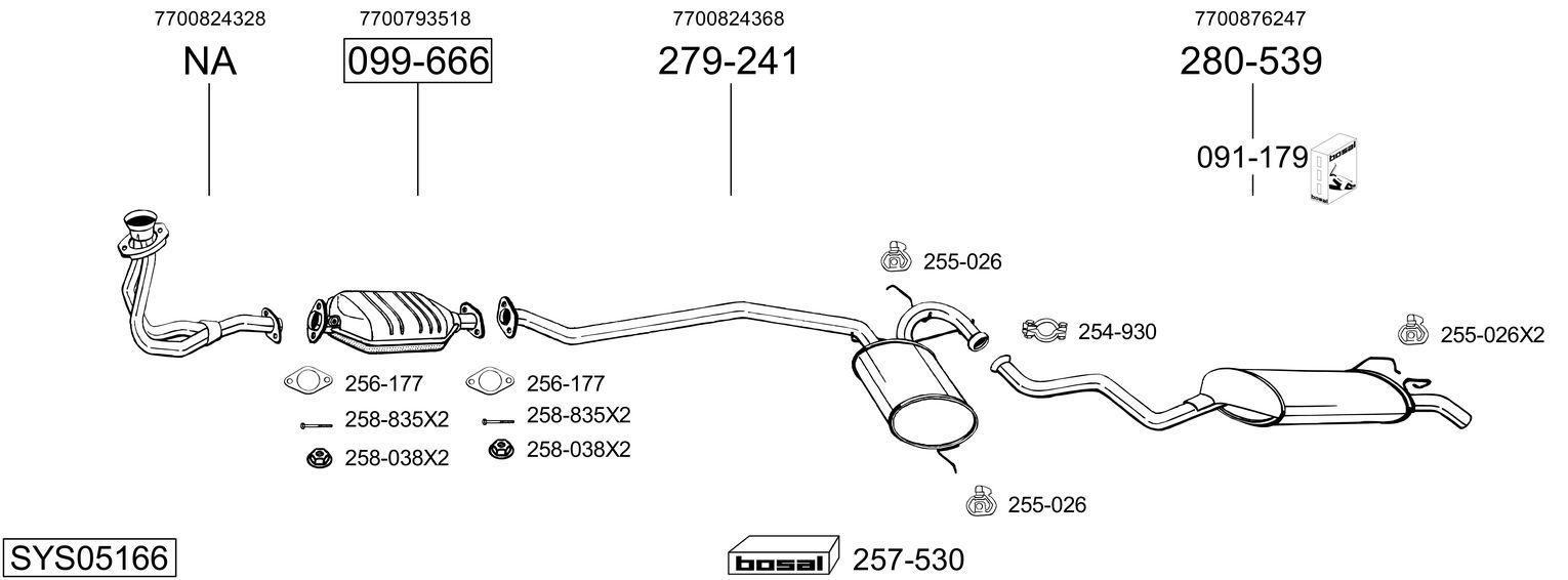 Išmetimo sistema BOSAL SYS05166