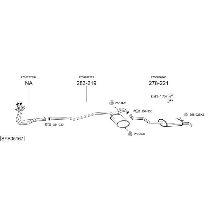 Išmetimo sistema BOSAL SYS05167