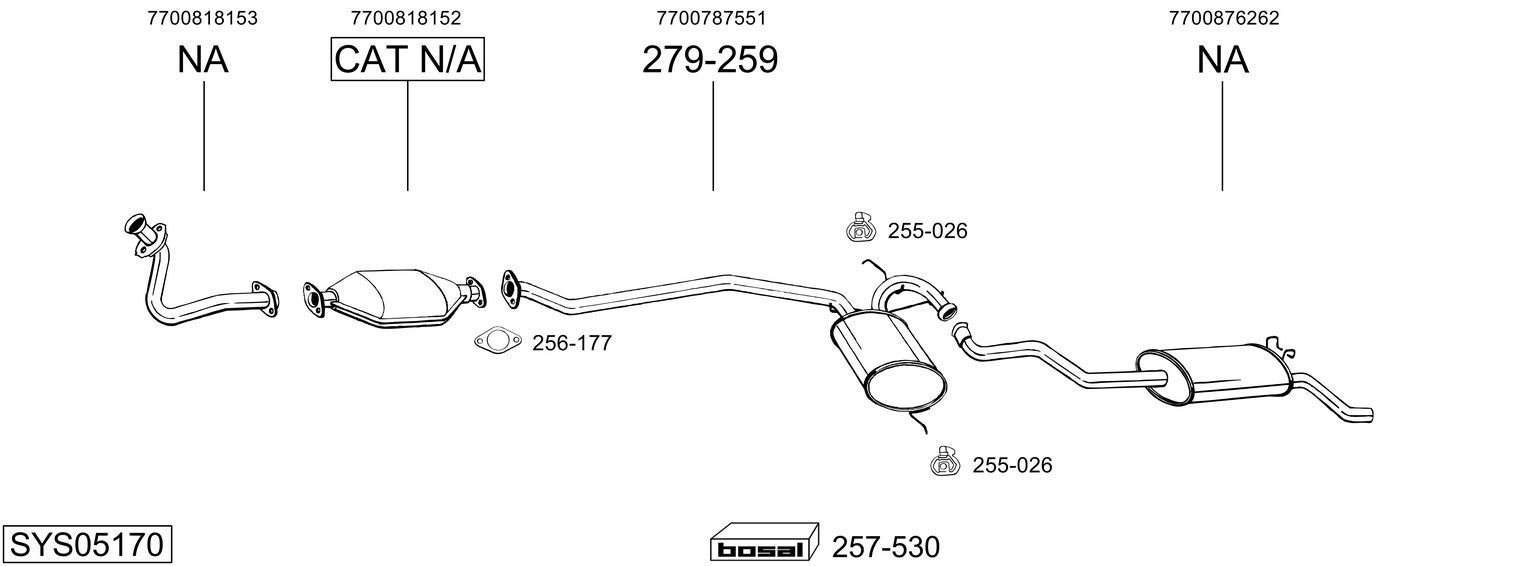 Išmetimo sistema BOSAL SYS05170
