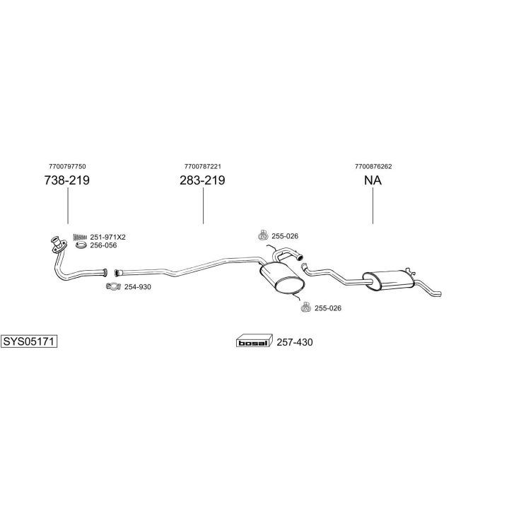 Išmetimo sistema BOSAL SYS05171