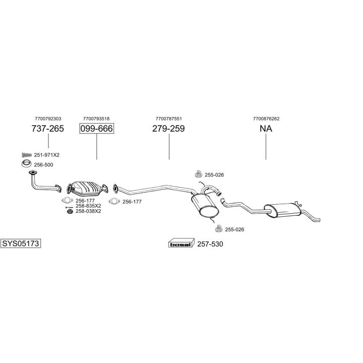 Išmetimo sistema BOSAL SYS05173
