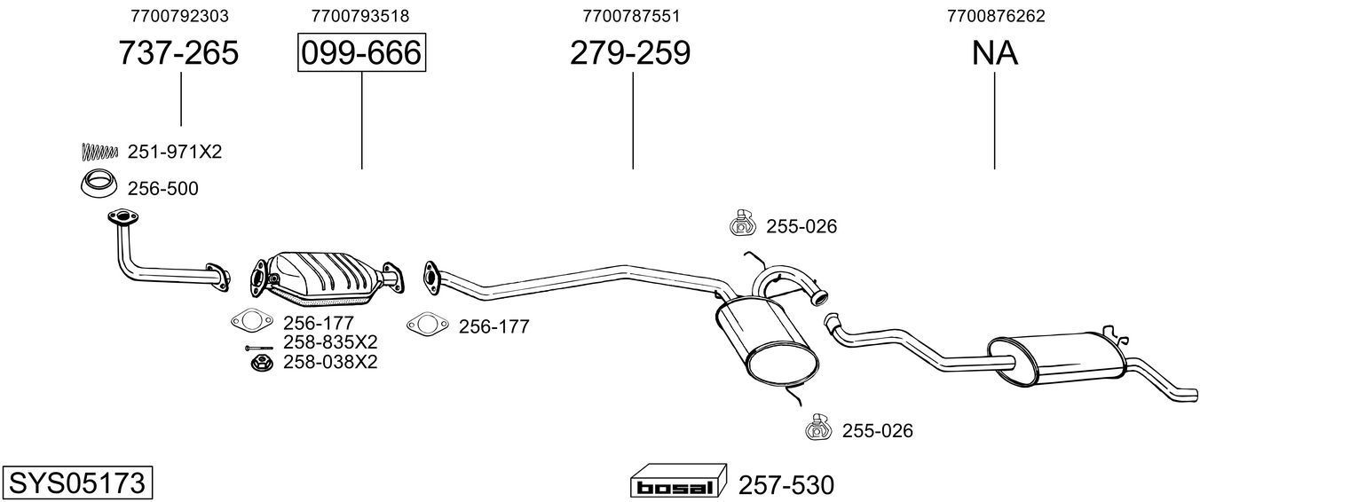 Išmetimo sistema BOSAL SYS05173
