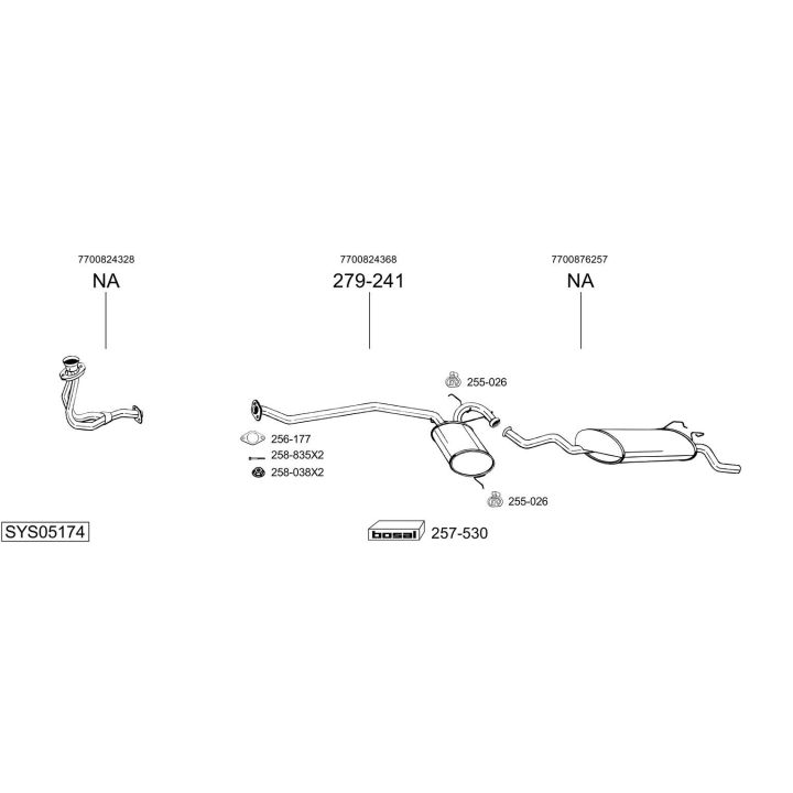 Išmetimo sistema BOSAL SYS05174