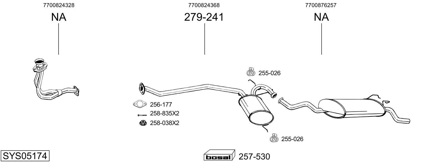 Išmetimo sistema BOSAL SYS05174