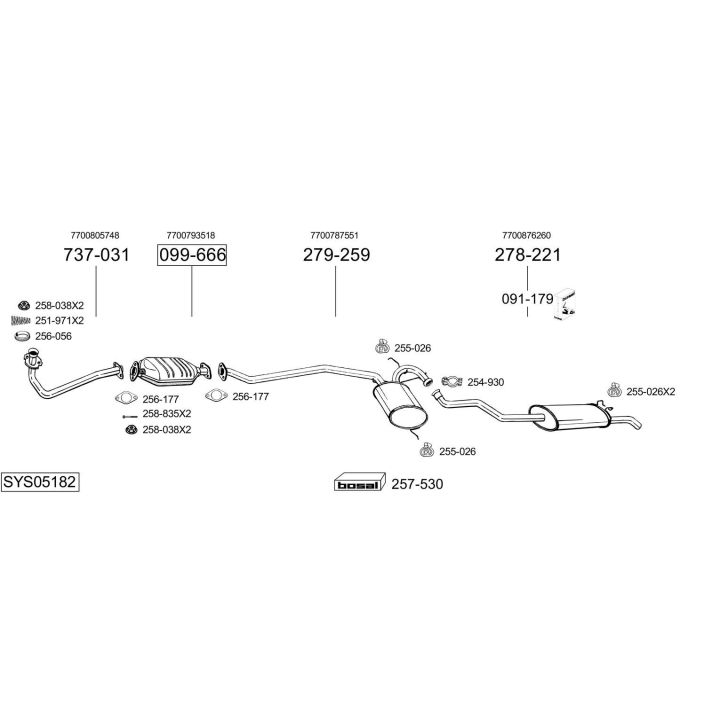 Išmetimo sistema BOSAL SYS05182