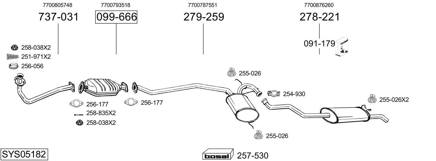 Išmetimo sistema BOSAL SYS05182