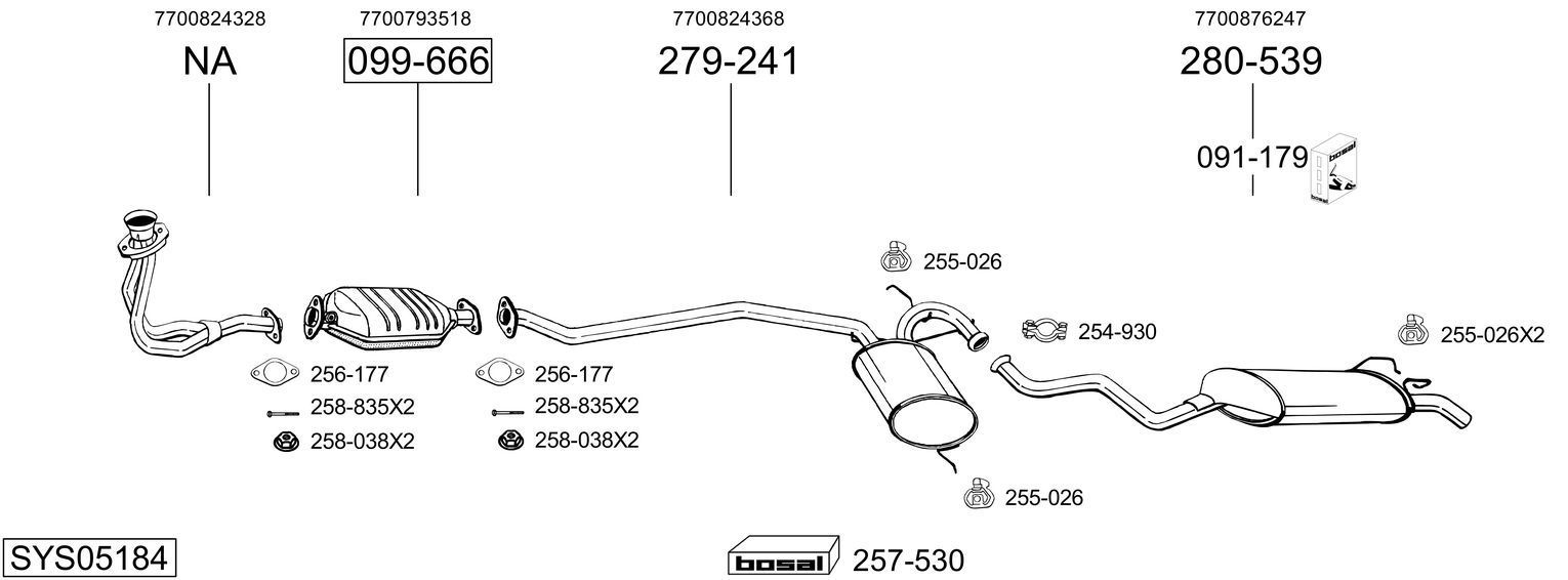 Išmetimo sistema BOSAL SYS05184