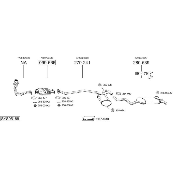 Išmetimo sistema BOSAL SYS05188