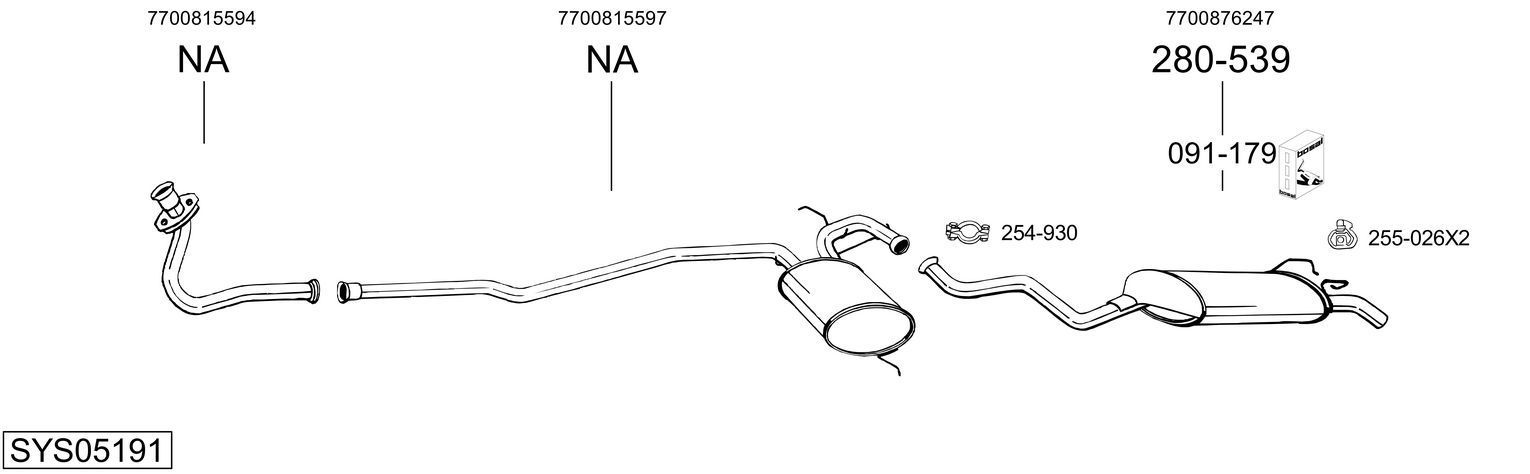 Išmetimo sistema BOSAL SYS05191