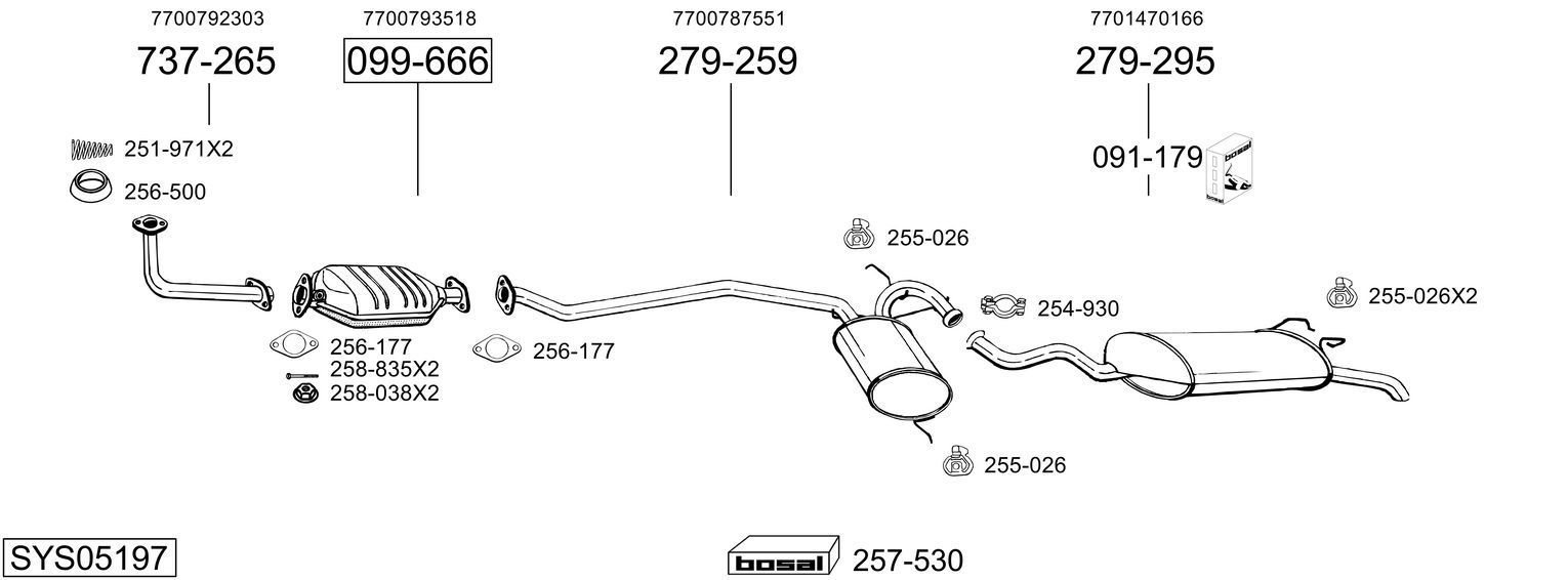 Išmetimo sistema BOSAL SYS05197