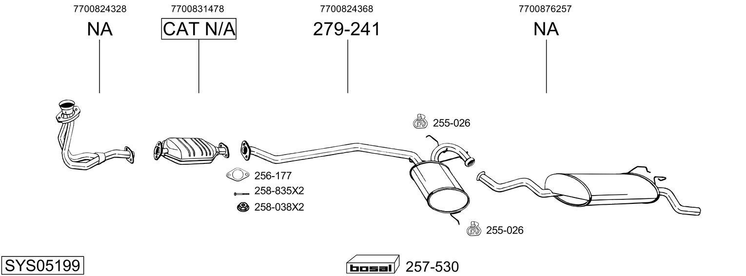 Išmetimo sistema BOSAL SYS05199