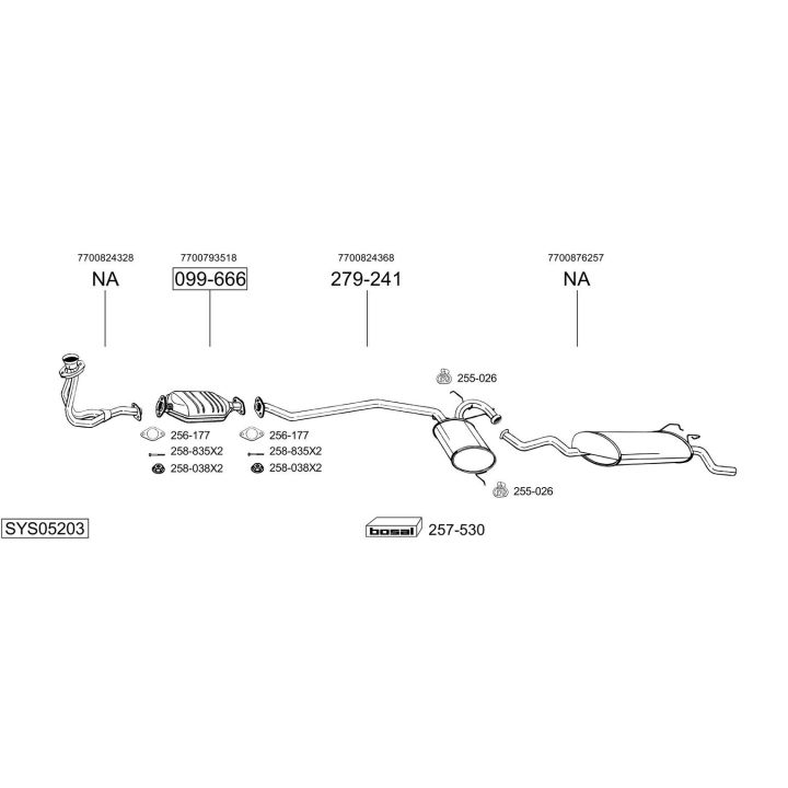 Išmetimo sistema BOSAL SYS05203