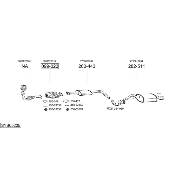 Išmetimo sistema BOSAL SYS05205